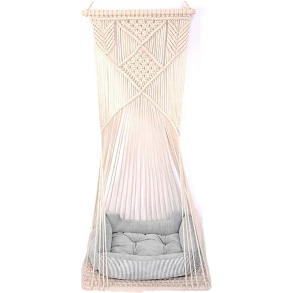 Cat Bed Cat Hammock Macrame Cat Swing Bed Cat Cage Cotton Rope Hanging Cat House